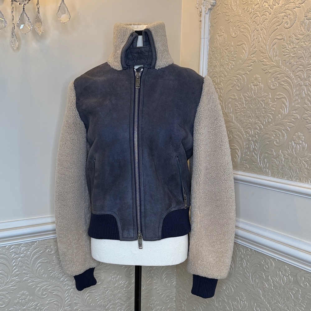 Off-White Navy and Beige Jacket